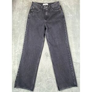 Abercrombie & Fitch The Slouchy Jean‎ Mid Rise Sz 0 Wide Leg Black Curve Love